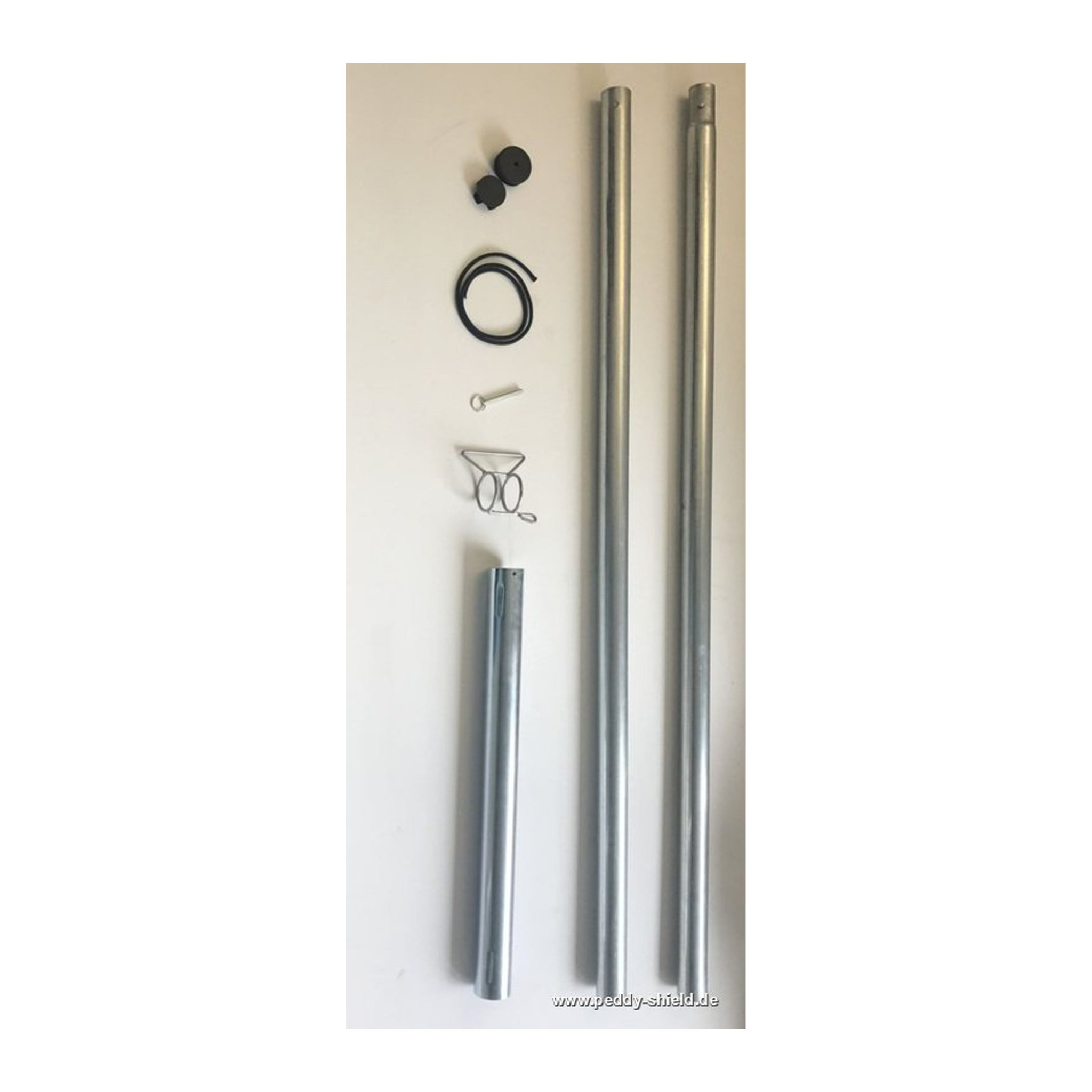 Sonnensegelmast stufenlos höhenverstellbar aus Stahl Länge ca. 250 cm silber